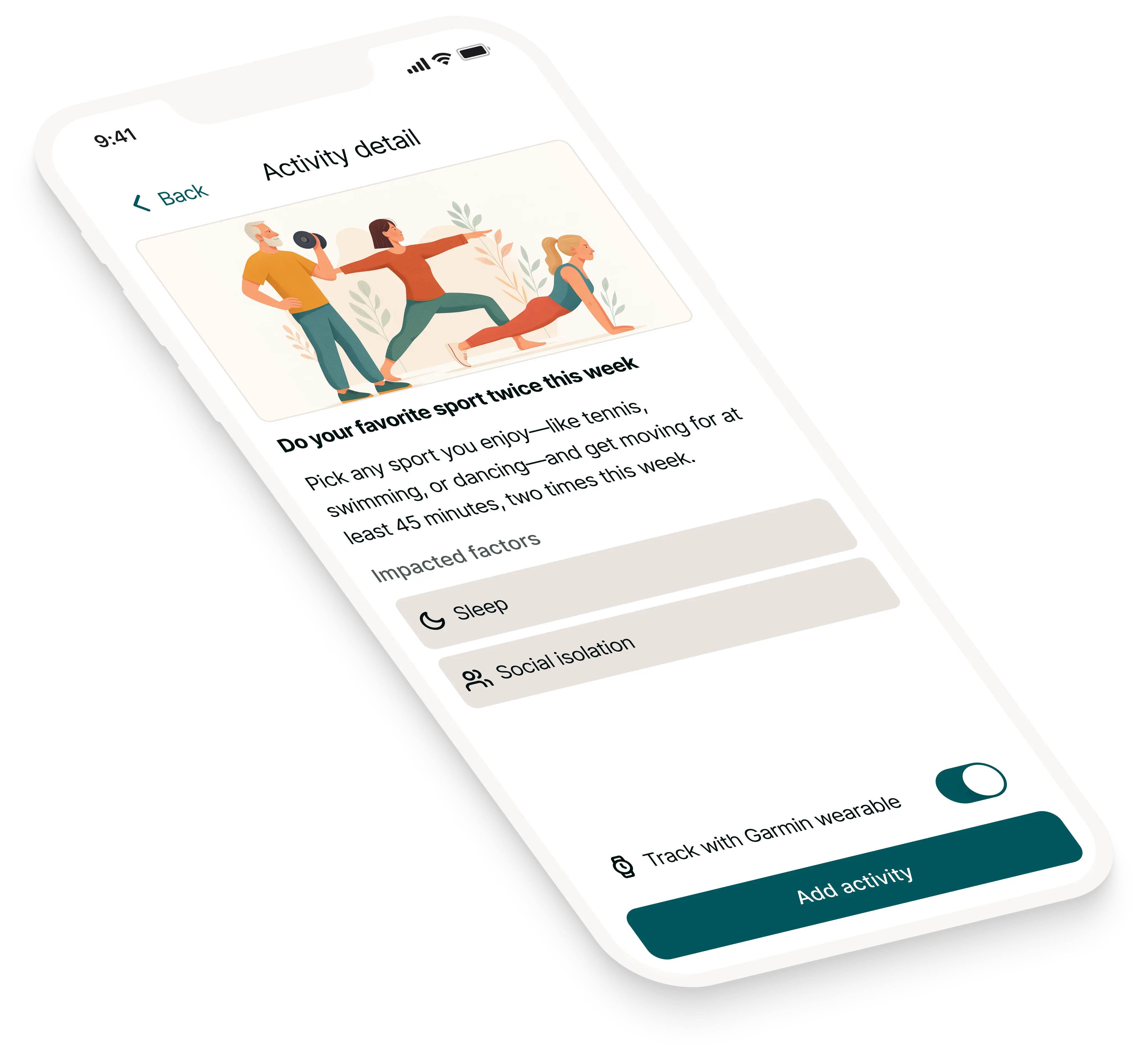 Activity detail screen